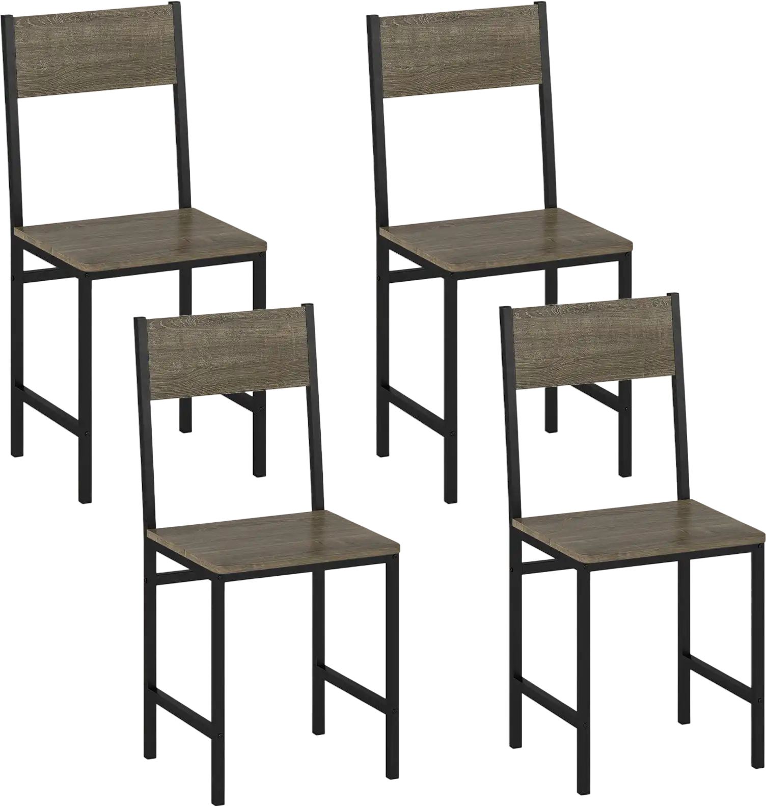 Costway Set of 4 Dining Chairs Metal Legs Slanted Back 61913246 New