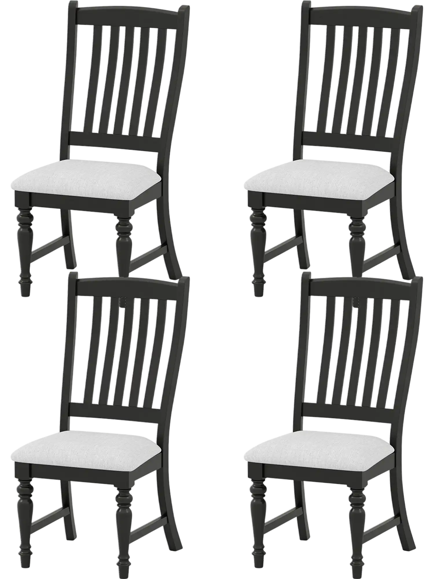 Costway Set of 4 Dining Chairs Kitchen Side Chair Solid Wood Legs 67380386 New