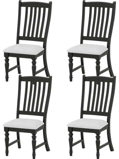 Costway Set of 4 Dining Chairs Kitchen Side Chair Solid Wood Legs 67380386 New