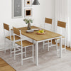 Set of 4 Dining Chairs with Metal Legs and Slanted Back-Natural - Gallery View 1 of 8