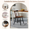 Dark brown dining chair with rubber wood frame and curved cross back, ideal for dining rooms, studies, or restaurants.