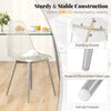 Clear plastic dining chair with solid beech wood legs, ergonomic backrest, and anti-slip foot pads for stability.