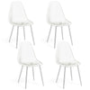 Set of 4 modern dining chairs with clear plastic seats and solid beech wood legs, perfect for dining rooms or kitchens.