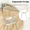 Clear plastic shell dining chair with ergonomic design and solid beech wood legs, ideal for modern home decor.