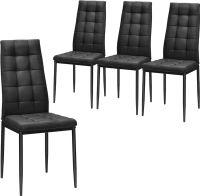 Costway Set of 4 Fabric Upholstered High Back Dining Chairs 52867310 New