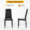 Dimensions of a high-back dining chair from a set of 4, featuring a checked pattern and a weight capacity of 330 lbs.