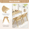 Set of 4 foldable dining chairs featuring a woven rattan backrest and sturdy rubber wood frame for optimal stability.