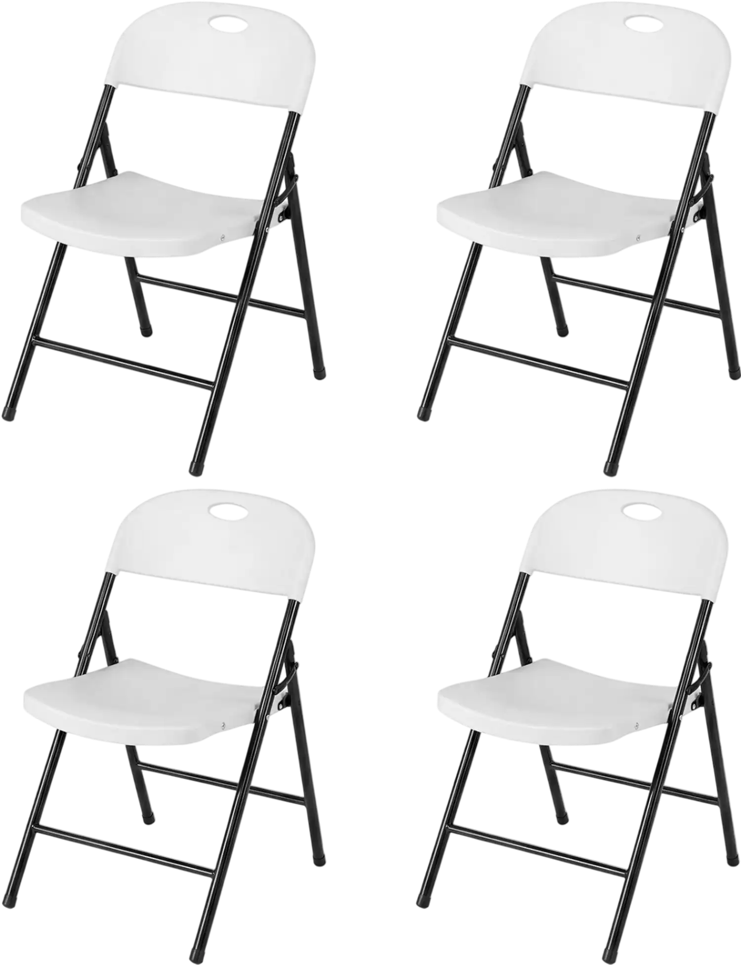 Costway Set of 4 Foldable Plastic Dining Chairs Ergonomic Backrest 43164863 New
