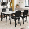 Set of 4 Folding Dining Chairs with Padded Seat and High Backrest-Black - Gallery View 1 of 8