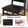 Folding dining chair with padded seat in black, featuring waterproof PVC leather and soft foam cushion for comfort.