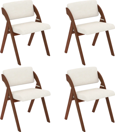 Costway Set of 4 Folding Dining Chairs Rubber Wood Legs 34772881 New