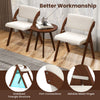 Set of 4 folding kitchen dining chairs with rubber wood legs in walnut finish, featuring a stabilized triangle.