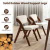 Set of 4 folding kitchen dining chairs with walnut rubber wood legs and natural charm, ideal for versatile use.