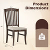 Brown kitchen side chair with rubber wood frame, comfy padded seat, and ergonomic high backrest for versatile use.