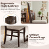 Set of 4 kitchen side chairs with ergonomic high backrest and unique curved legs, perfect for dining or living spaces.