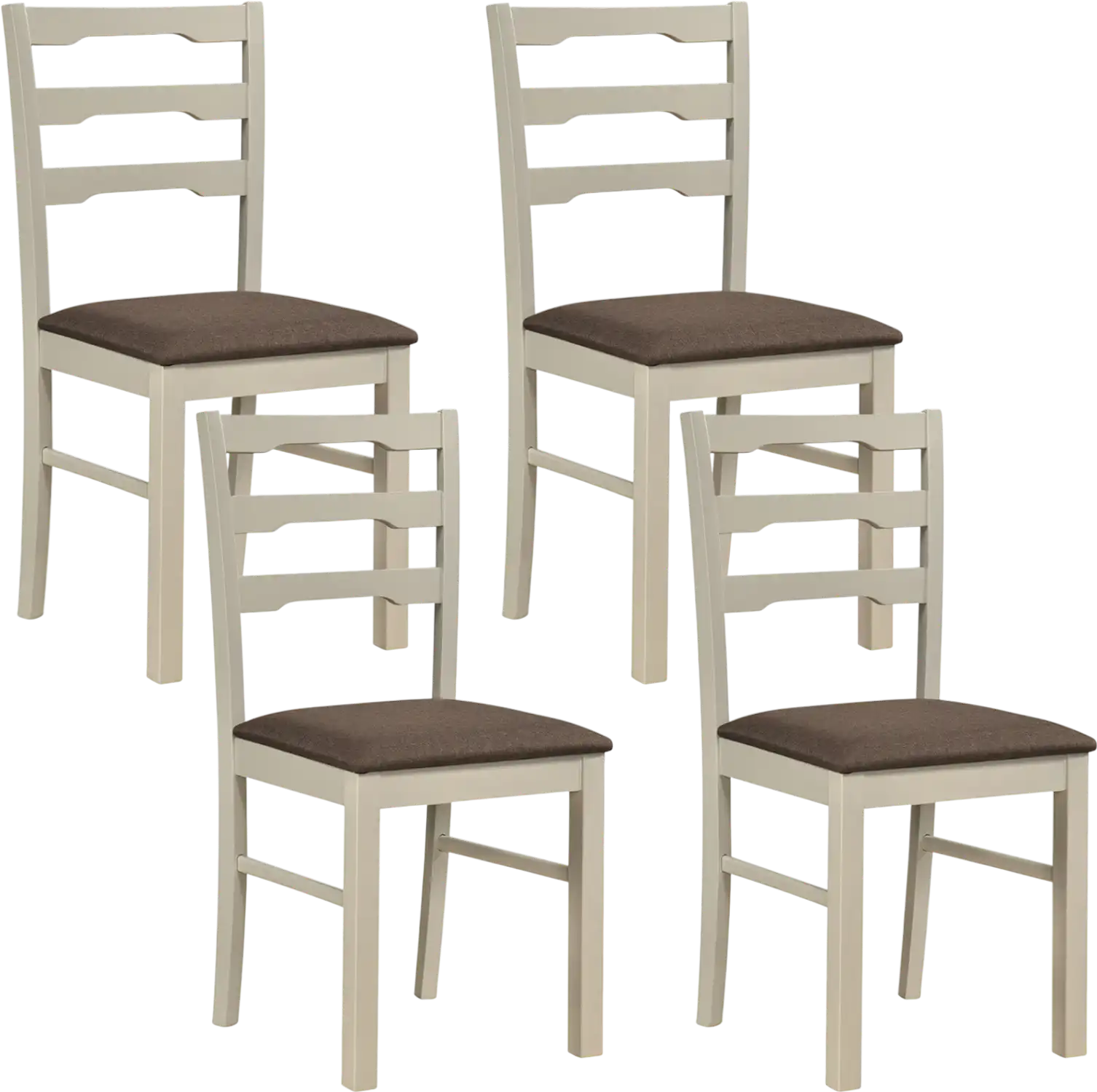 Costway Set of 4 Linen Upholstered Dining Chairs Wood Frames 15608817 New