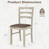 Product dimensions of a dining chair with solid rubber wood frame, upholstered in linen style, supporting 330 lbs.