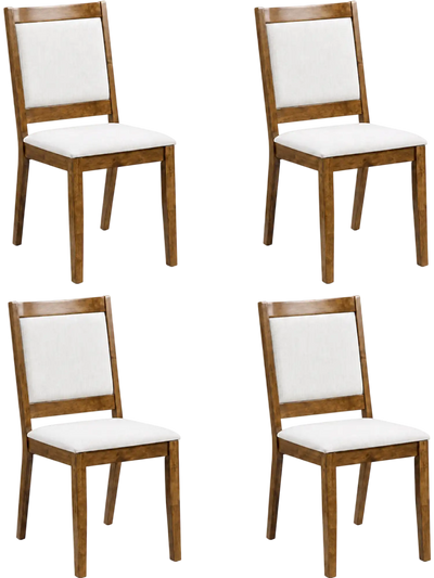 Costway Set of 4 Modern Upholstered Dining Kitchen Chairs Padded Backrest 19876162 New