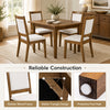 Set of 4 modern dining chairs with padded beige cushions and a reliable rubber wood frame for stylish comfort and stability.