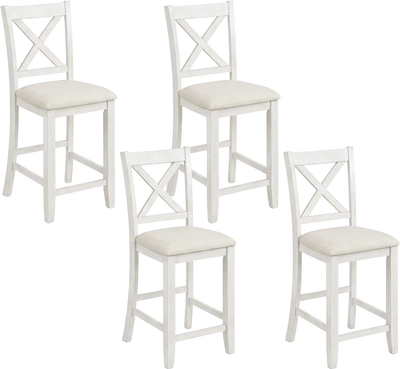 Costway Set of 4 Modern Farmhouse Counter Height Bar Stools with Footrest 98391235 New