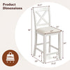 Modern farmhouse counter height stool in white with slatted back, 24" seat height, and durable rubber wood construction.