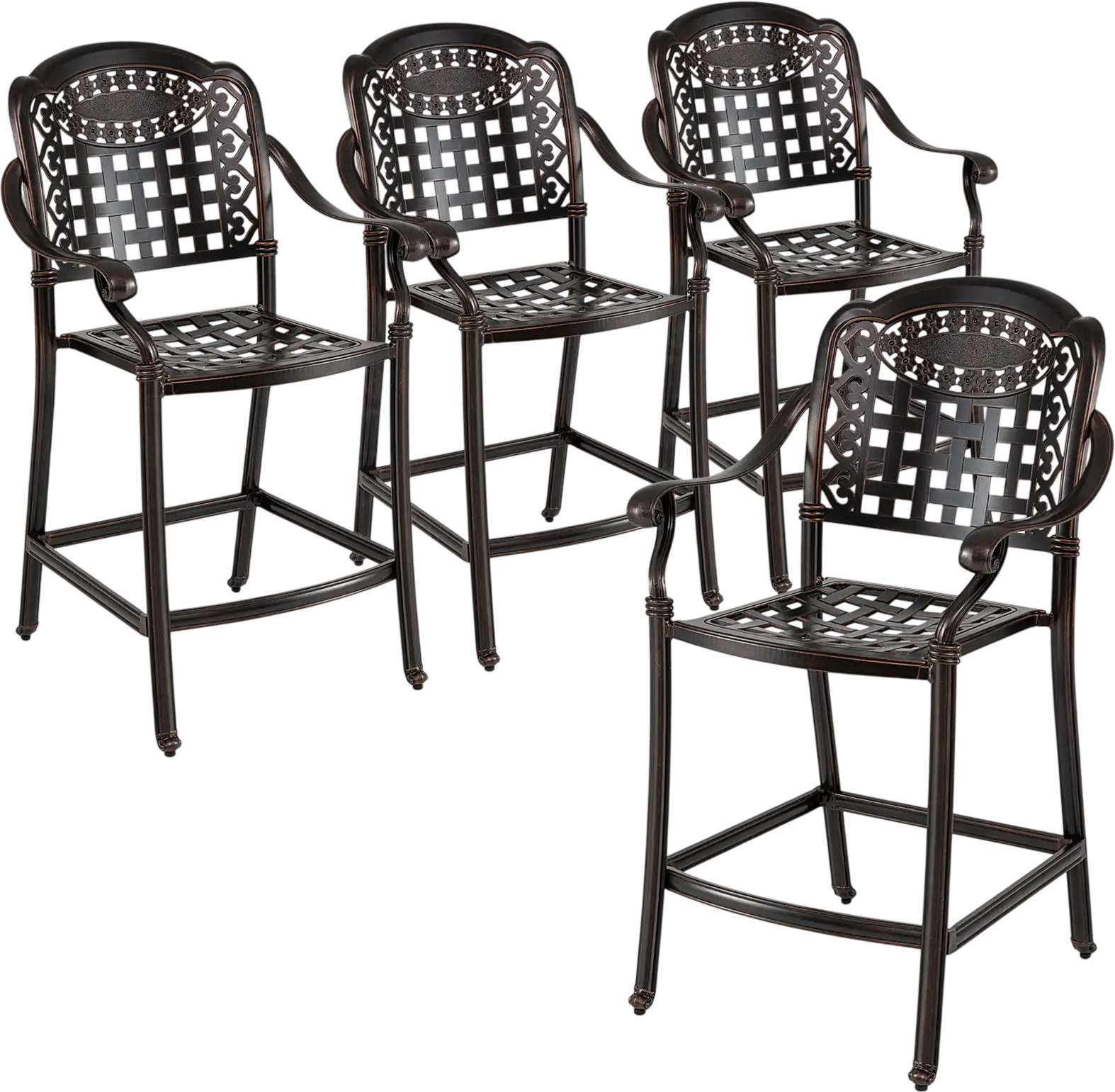 Costway Set of 4 Outdoor Cast Aluminum Bar Stools 25.5