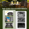 Set of 4 copper cast aluminum outdoor bar stools with ergonomic design, perfect for patio and poolside relaxation.