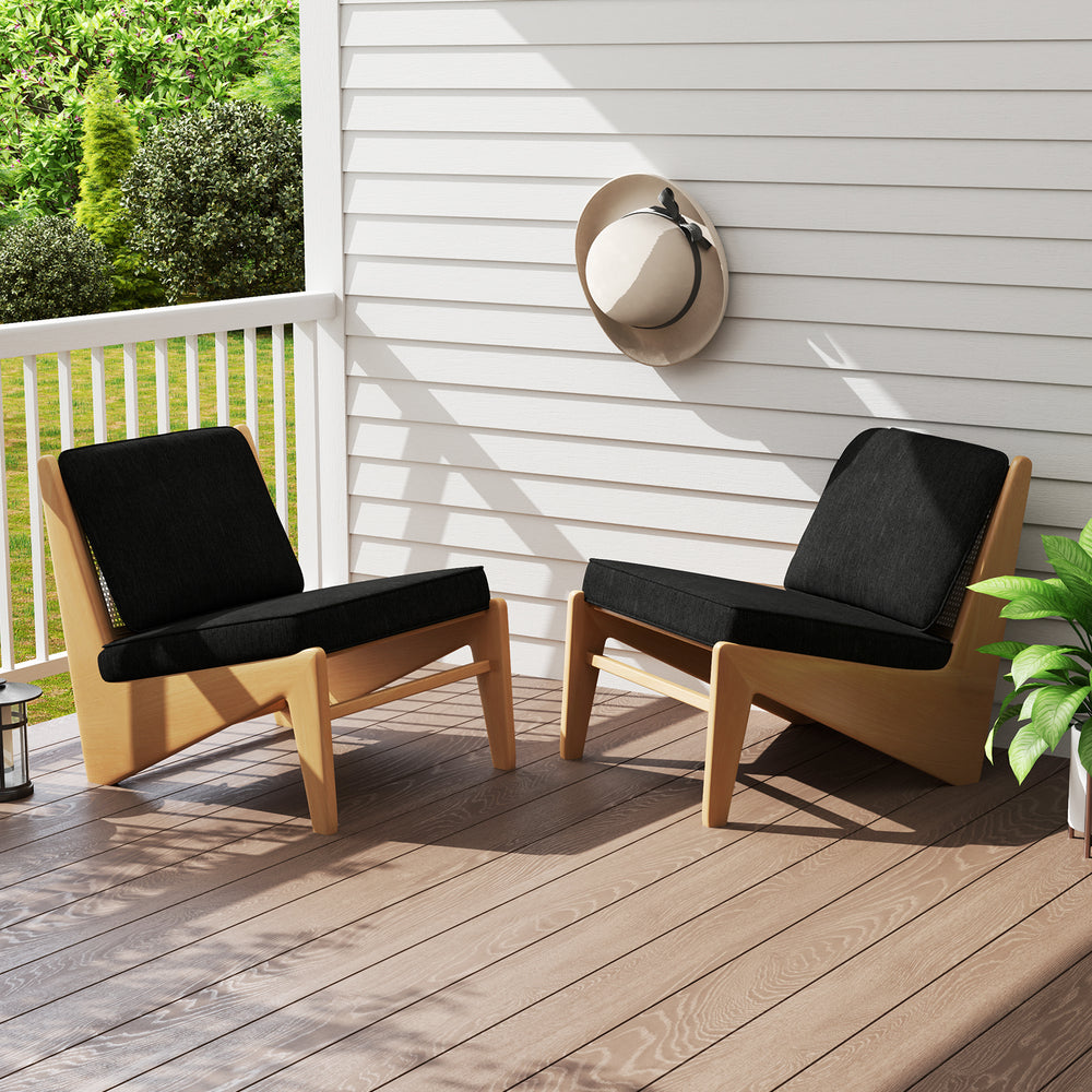 Set of 4 Outdoor Patio Cushion Set with Removable Covers-Black - Gallery View 1 of 11