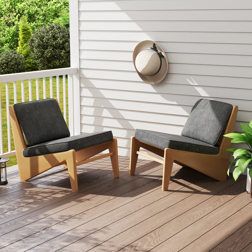 Set of 4 Outdoor Patio Cushion Set with Removable Covers-Gray - Gallery View 1 of 11