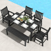 Set of 4 Patio Dining Chairs with Wide Armrests-Black - Gallery View 1 of 7