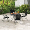 Set of 4 Patio Folding Chair Set with Rustproof Metal Frame-Black - Gallery View 1 of 7