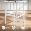 Close-up of a solid rubber wood barstool frame with a white finish, highlighting its splinter-free surface and strong.