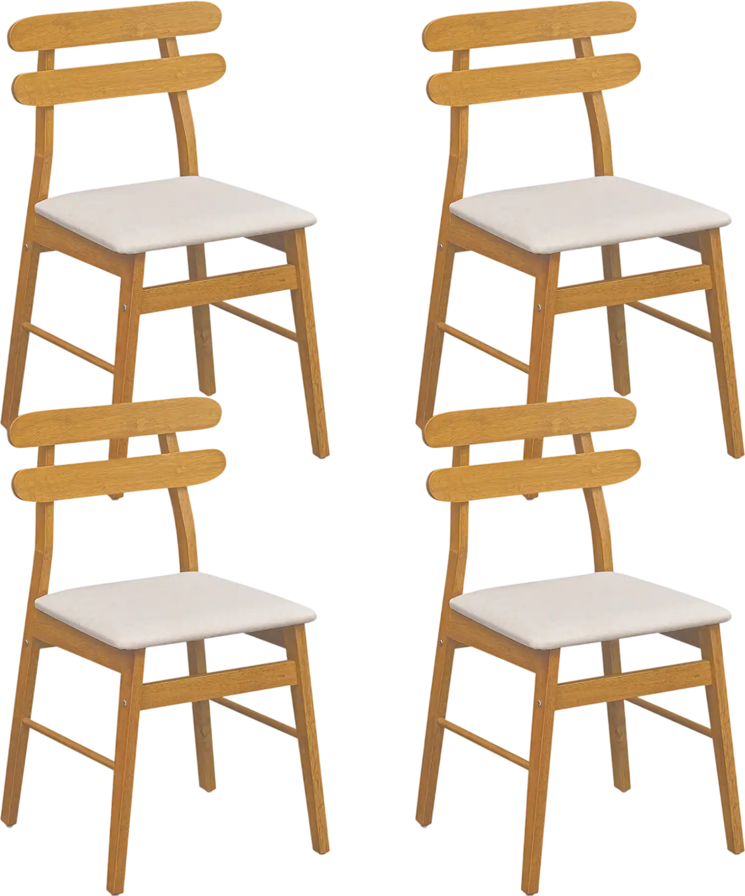 Costway Set of 4 Upholstered Dining Chairs Padded Seat Solid Wood Legs 24884202 New