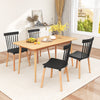 Set of 4 Windsor Dining Chairs with Spindle Backs and Curved Seats-Black - Gallery View 1 of 9