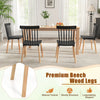 Set of 4 black Windsor dining chairs with spindle backs and beech wood legs, ideal for kitchen and dining room use.