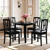 Set of 4 Wooden Dining Chairs with Faux Leather Padded Seat for Kitchen-Black - Gallery View 1 of 7