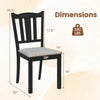 Black wooden dining chair with ergonomic hollow back and soft-padded cushion, supporting up to 330 lbs for comfort.