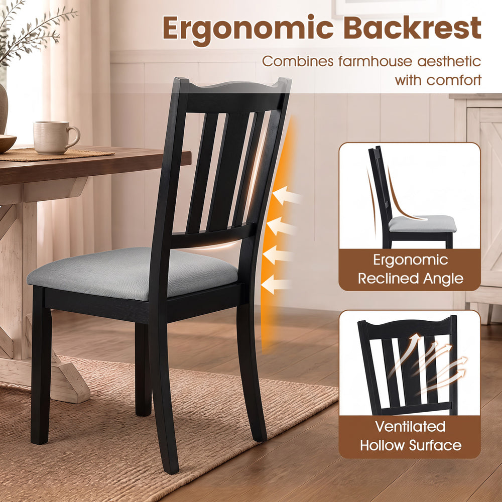 Wooden dining chair with ergonomic backrest, soft-padded cushion, and ventilated hollow surface for comfortable seating.
