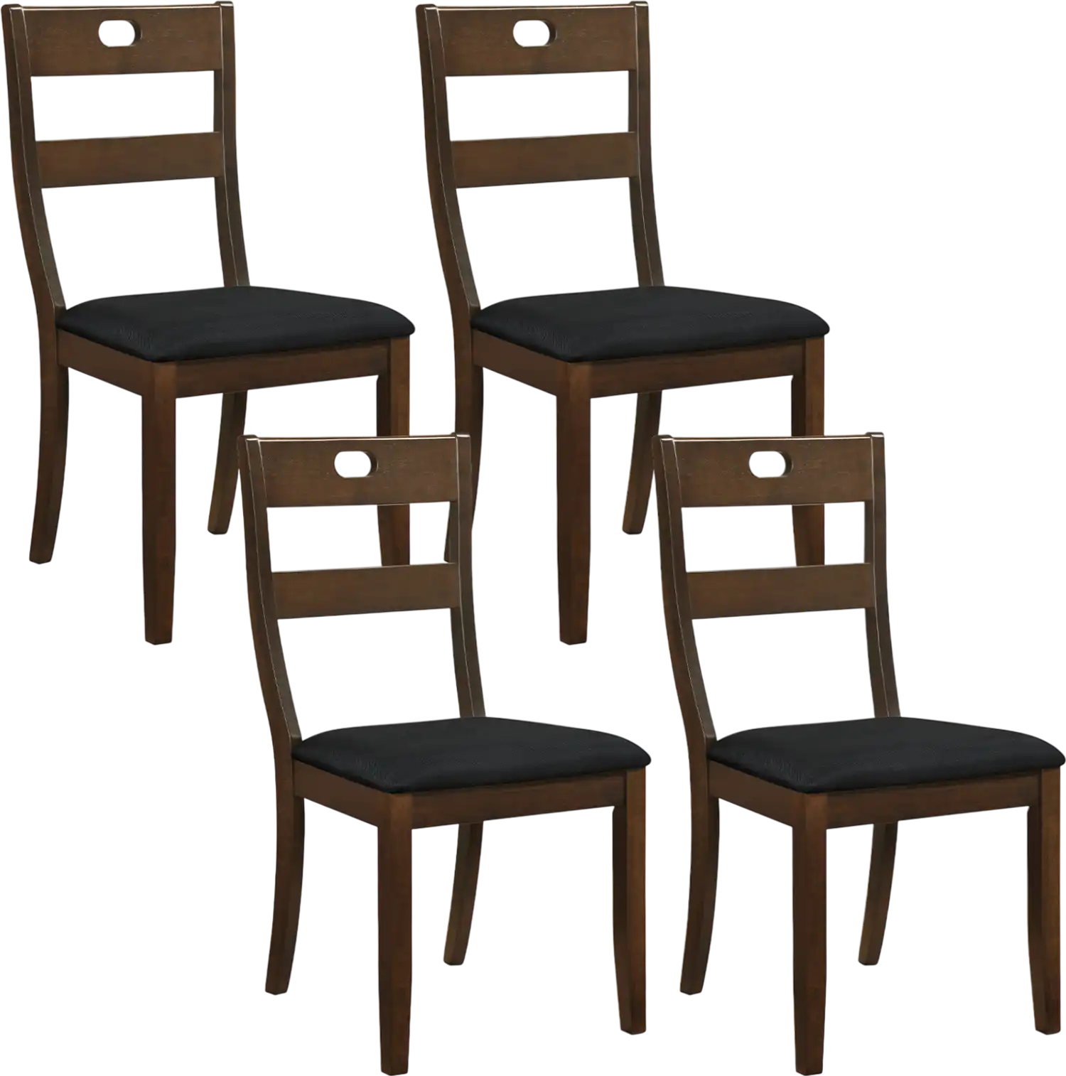 Costway Set of 4 Wooden Dining Chairs Padded Seats Rubber Wood Frame 43331110 New