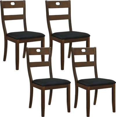 Costway Set of 4 Wooden Dining Chairs Padded Seats Rubber Wood Frame 43331110 New