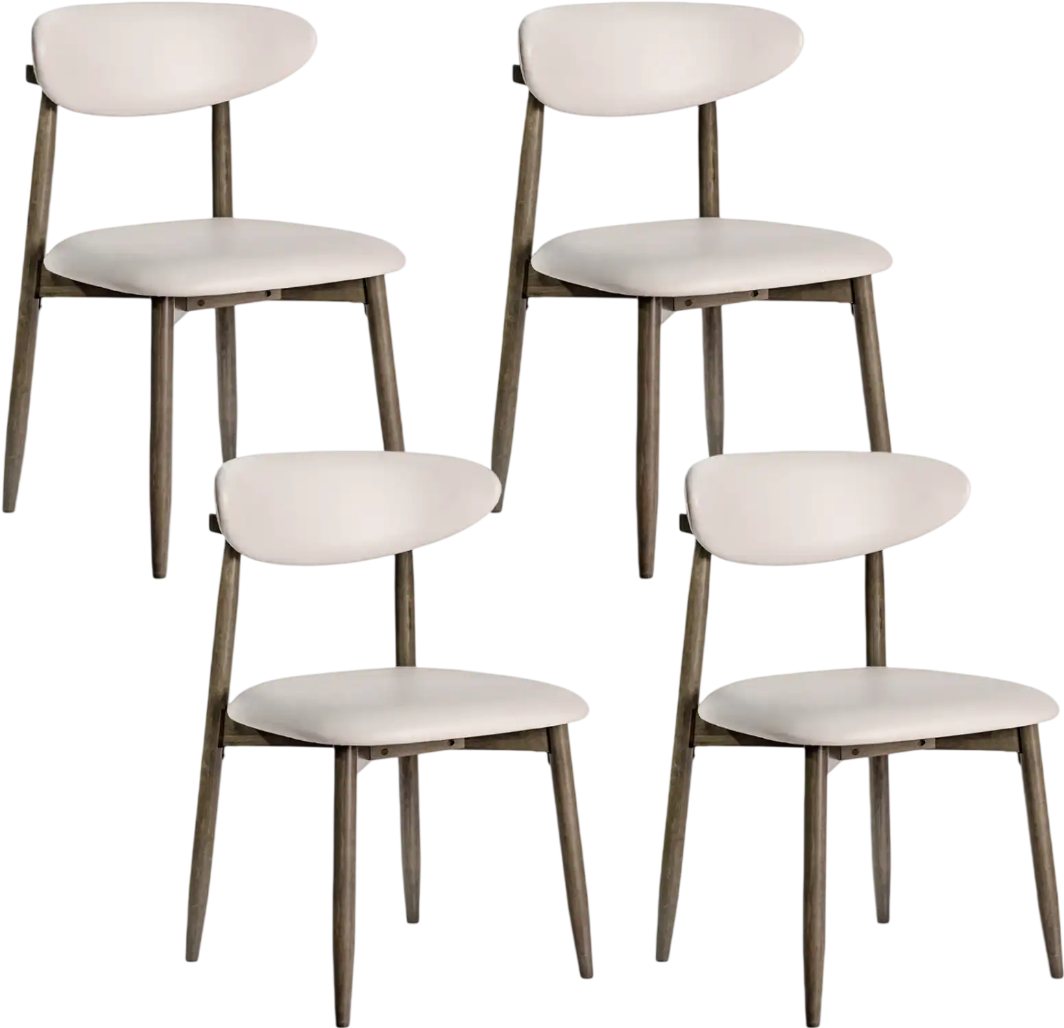 Costway Set of 4 Modern Upholstered Wooden Dining Chairs Curved Backrest 97996467 New