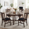 Set of 4 Wooden Upholstered Dining Chairs with High Curved Back-Walnut - Gallery View 1 of 8