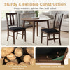 Set of 4 walnut dining chairs with high curved back, upholstered seat, and ergonomic design for comfortable dining.