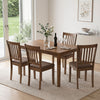 Set of 4 Wooden Upholstered Dining Chairs with Rubber Wood Frame-Brown - Gallery View 1 of 9