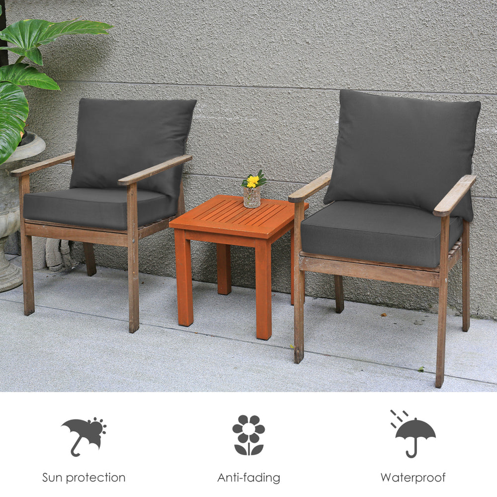 Gray deep seat chair cushion pads set with rope belts, ideal for indoor and outdoor use, featuring sun protection and.