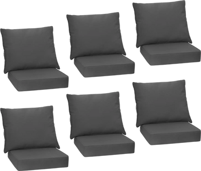 Costway 6-Pc Deep Seat Chair Cushion Pad Set Indoor/Outdoor 89978962 New