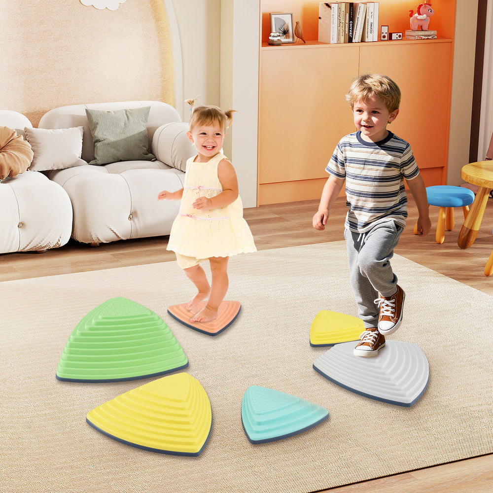 Set of 6 Stepping Stones for Kids Non-Slip Balance Stones with Storage Bag-Set of 6 - Gallery View 1 of 10