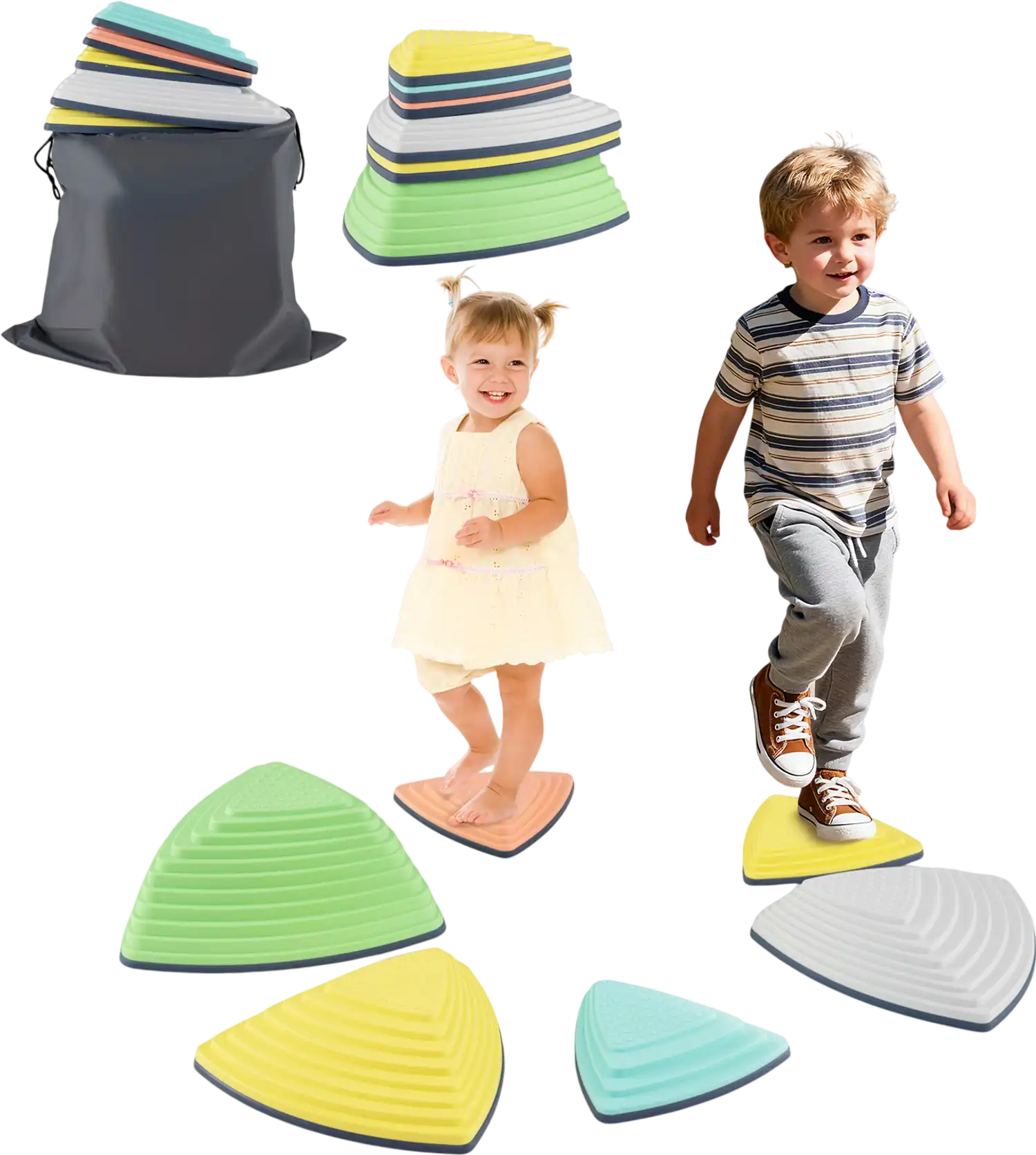 Costway Kids Non-Slip Balance Stepping Stones w/ Storage Bag 75394293 New