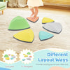 Set of 6 non-slip balance stones in various colors, designed for kids' play and coordination, with a storage bag.