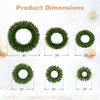 Set of 6 unlit artificial Christmas wreaths in various sizes, featuring realistic greenery for versatile holiday decoration.